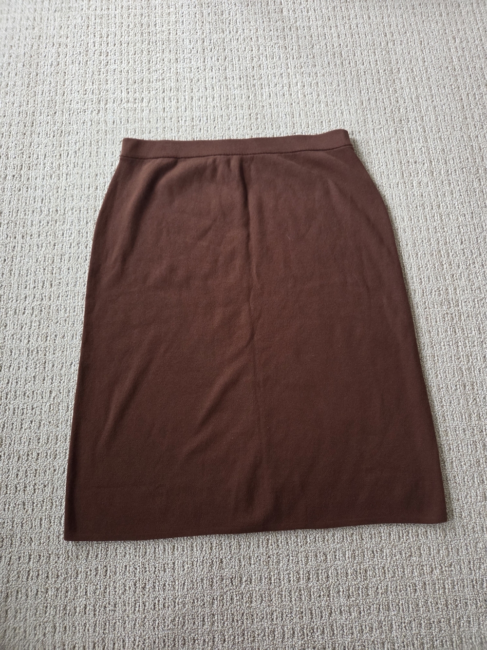 Talbots Chocolate Brown Midi Knit Pencil Skirt